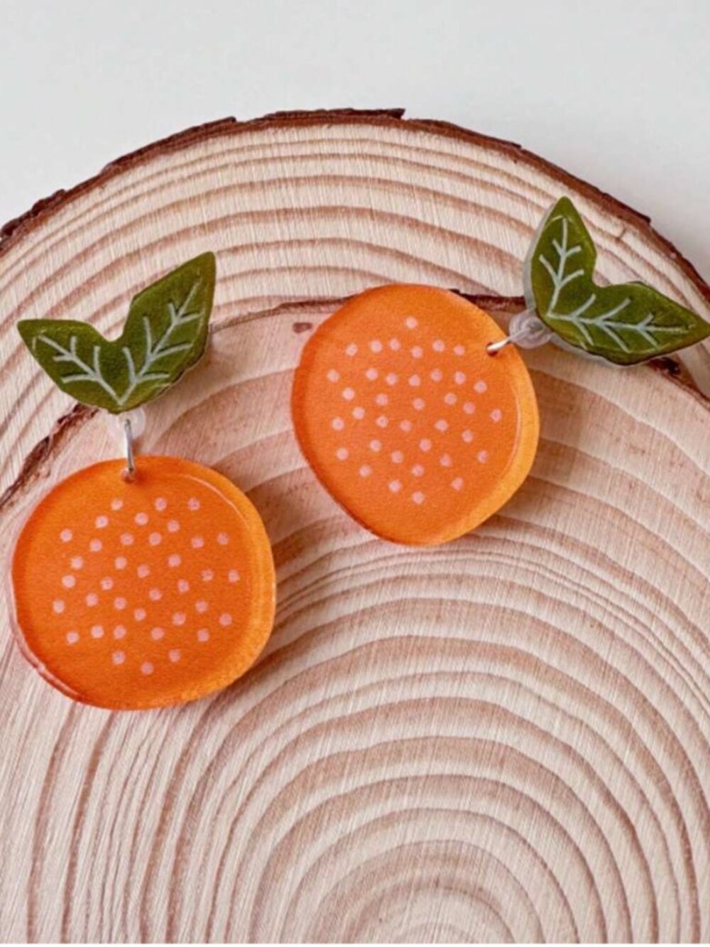 Oranges! Acrylic Drop Earrings - Picture 3 of 5